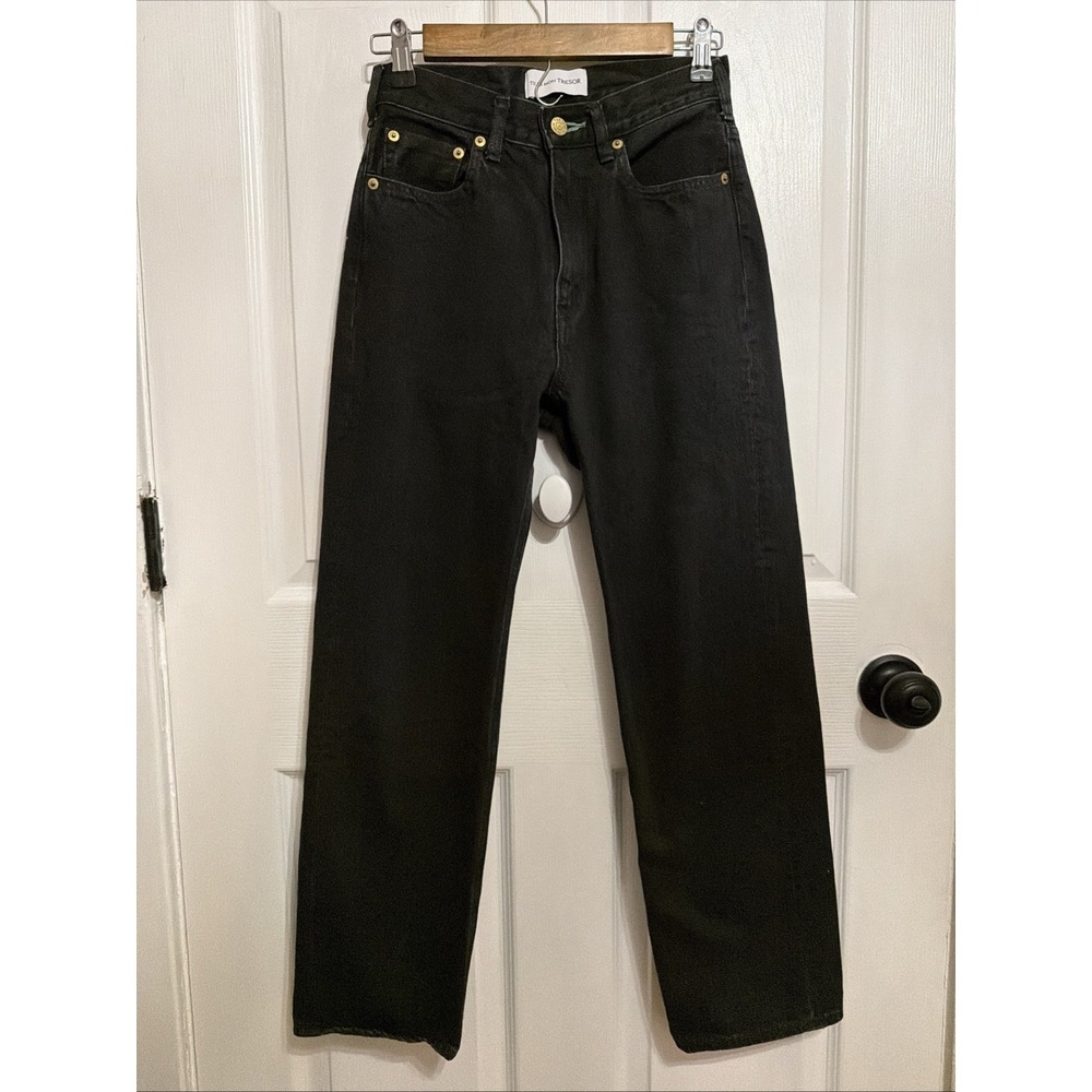 Tu Es Mon Tresor The Emerald Jean Black High Rise Straight Leg Boyfriend Size 25